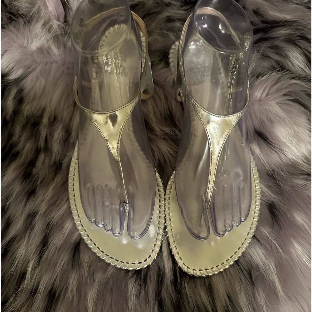 Vince Camuto metallic silver leather sandals great condition size 9